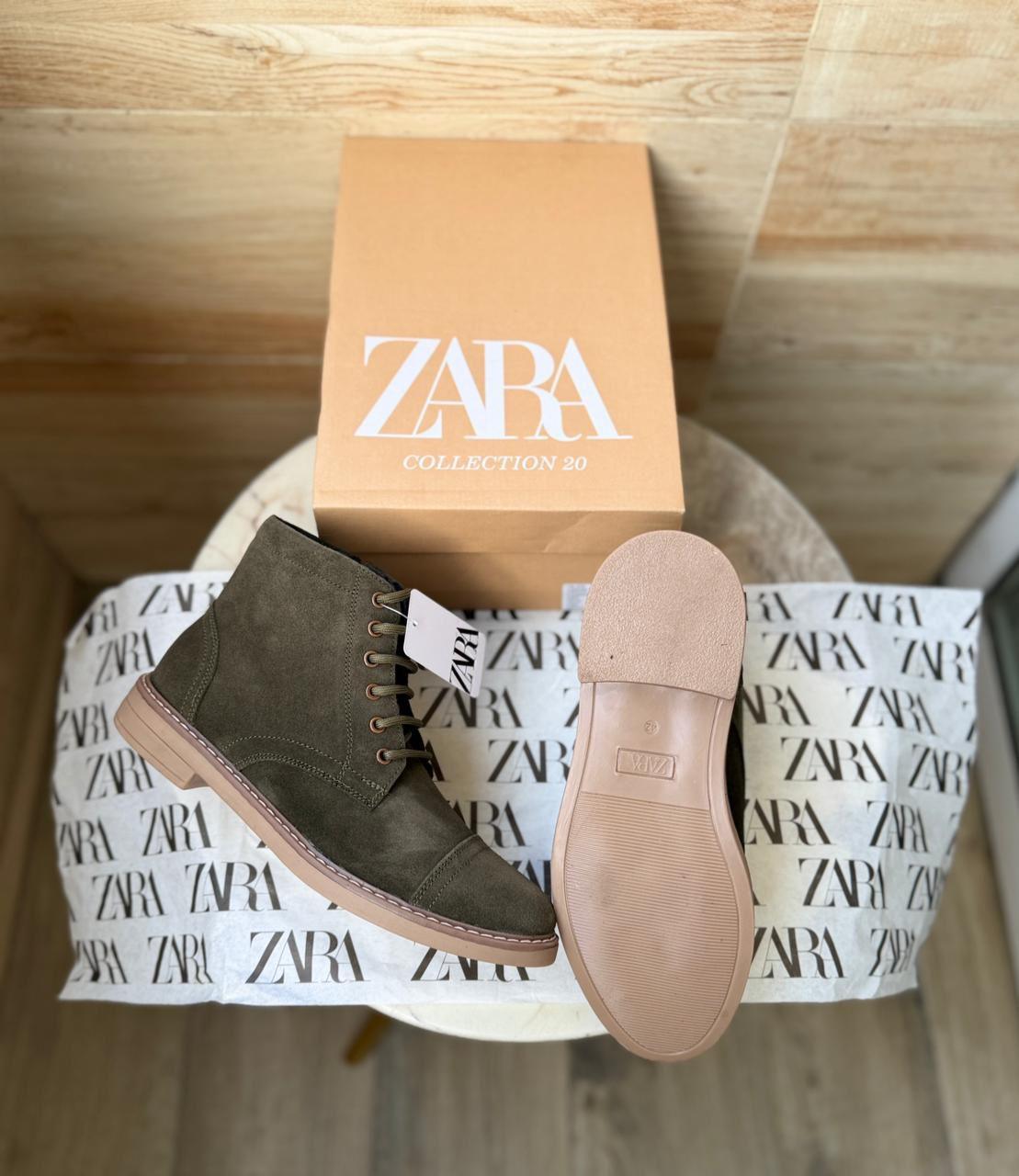 FIRST COPY ZARA-STICHED ZIP SUEDE LEATHER BOOTS - Image 3
