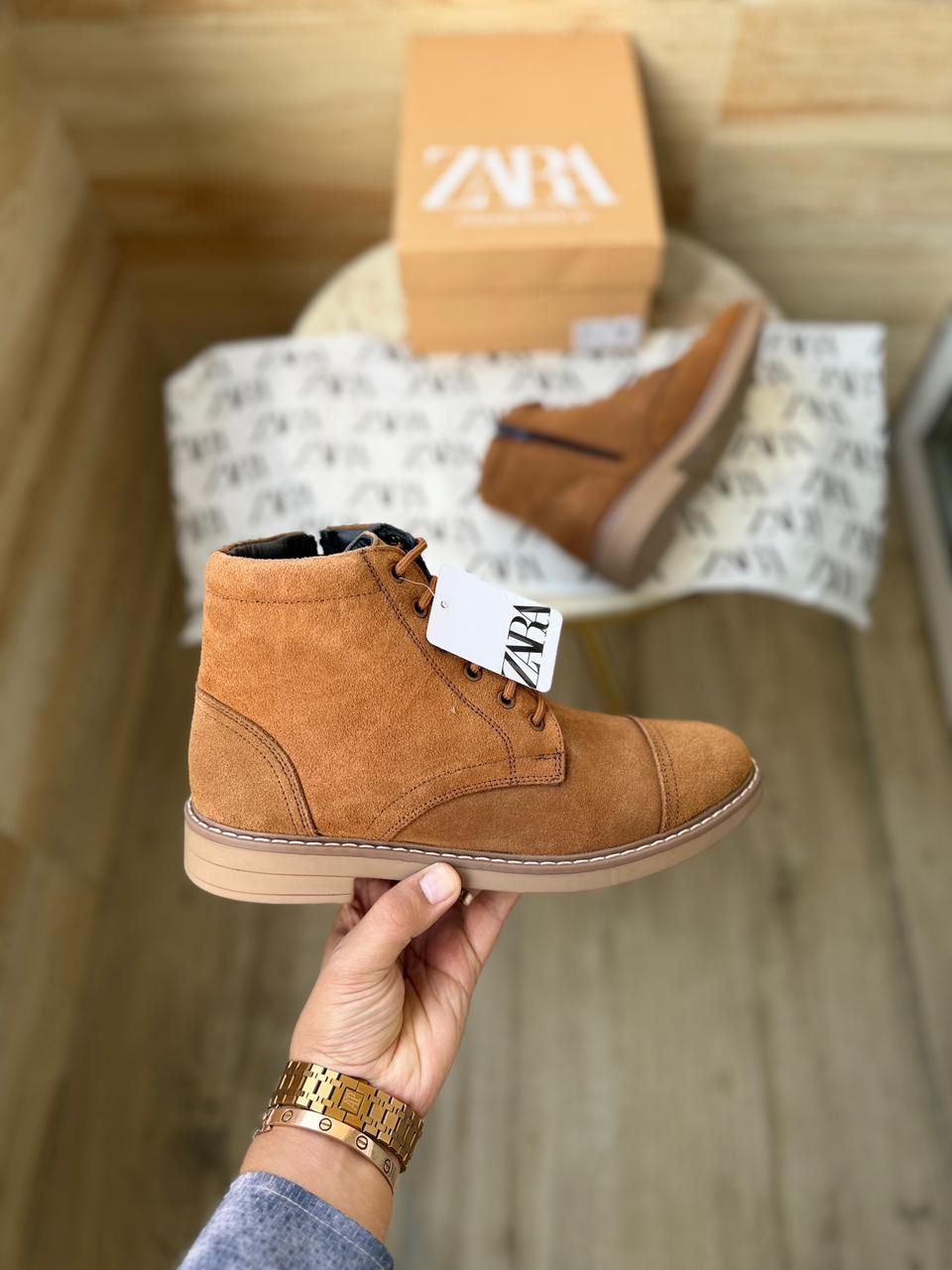 FIRST COPY ZARA-STICHED ZIP SUEDE LEATHER BOOTS - Image 7