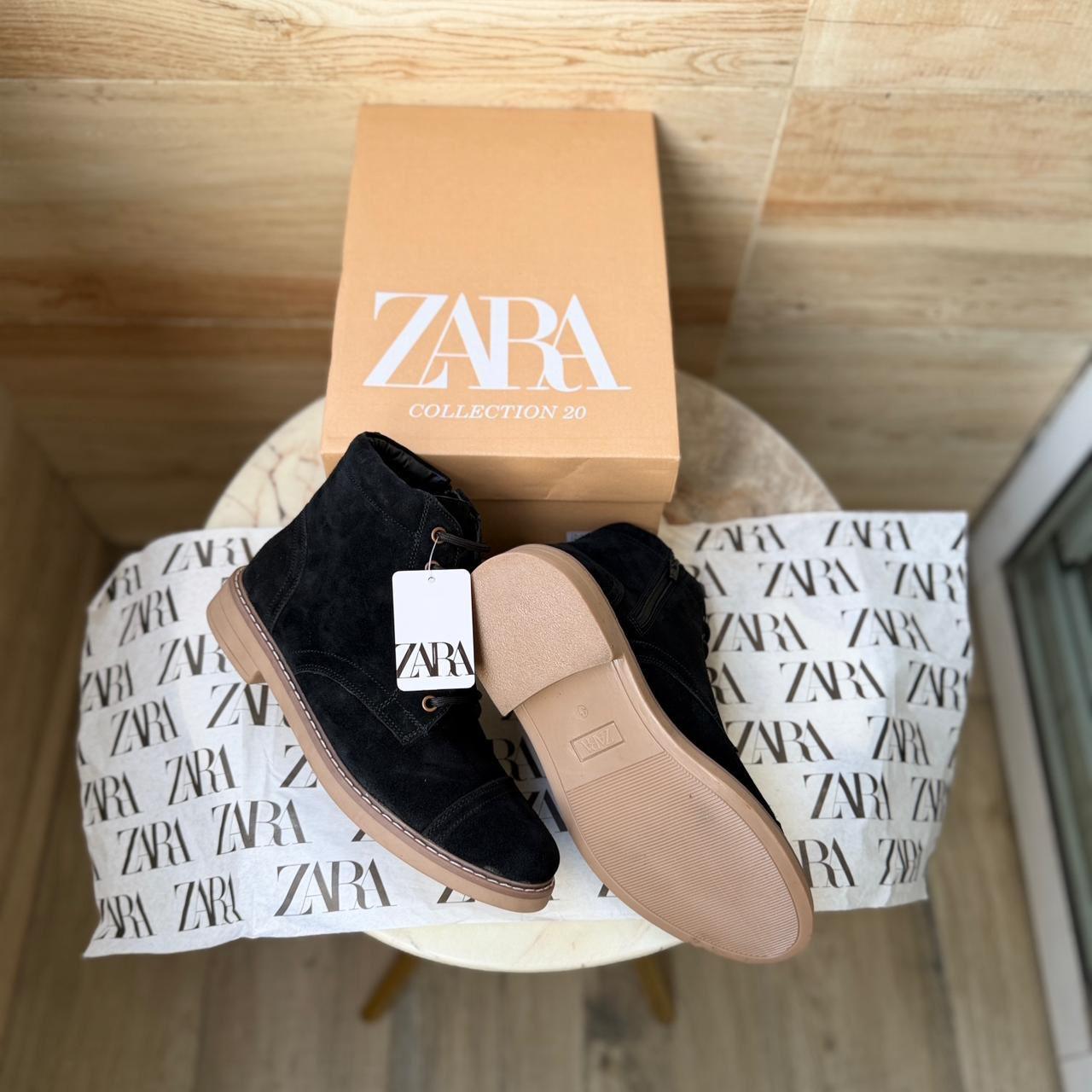 FIRST COPY ZARA-STICHED ZIP SUEDE LEATHER BOOTS - Image 8