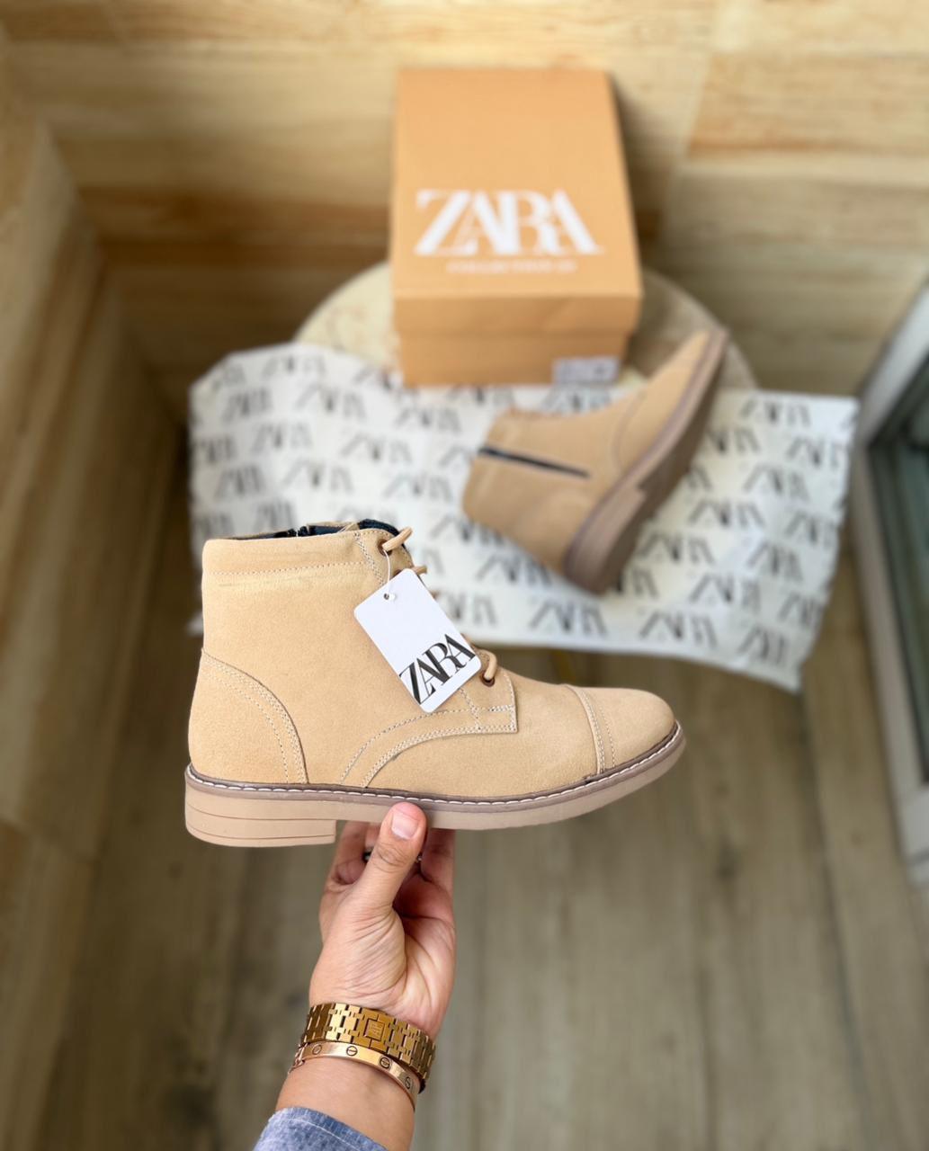 FIRST COPY ZARA-STICHED ZIP SUEDE LEATHER BOOTS - Image 9